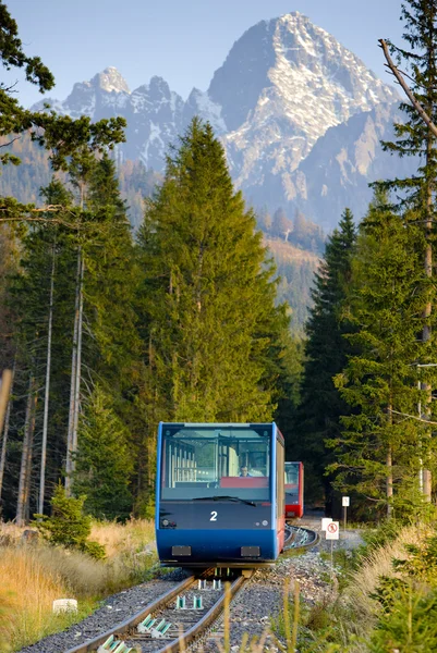 High Tatras.Cableway to Hrebienok, Высокие Татры, Словакия — стоковое фото