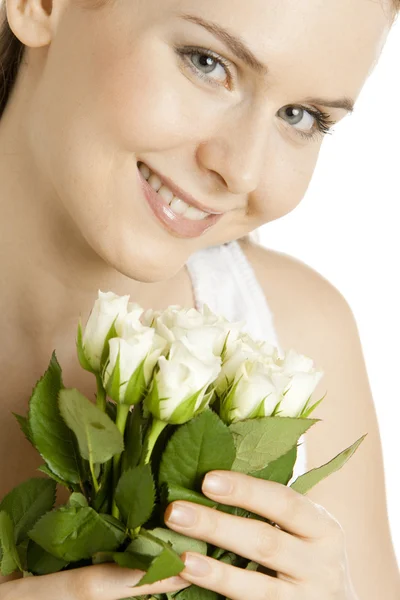 Woman with roses — Stock Photo, Image