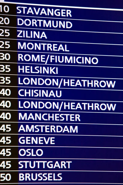 Departure information board, — Stock Photo, Image