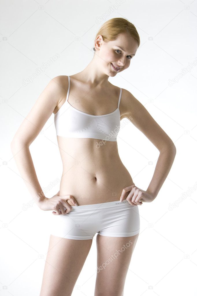 Woman wearing underwear