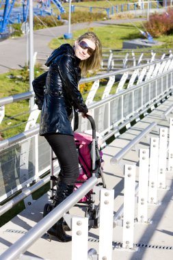 Woman on walk clipart