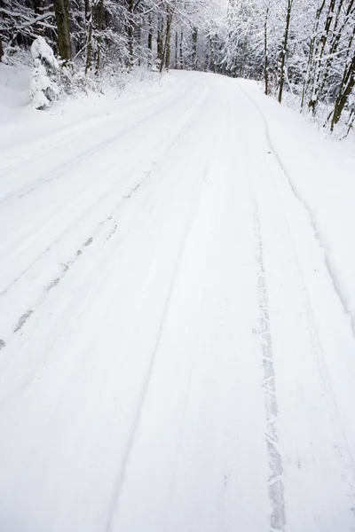 Karlı yol — Stok fotoğraf