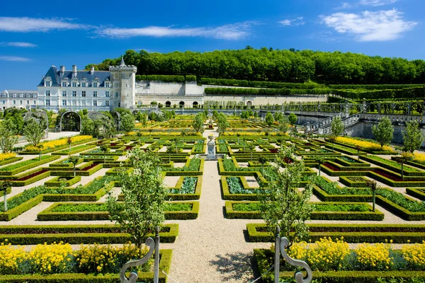 Castillo de Villandry con jardín, Indre-et-Loire, Francia — Foto de Stock