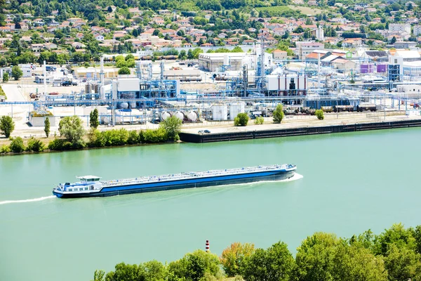 Cargo ship on the Rhone River — Stock Photo, Image