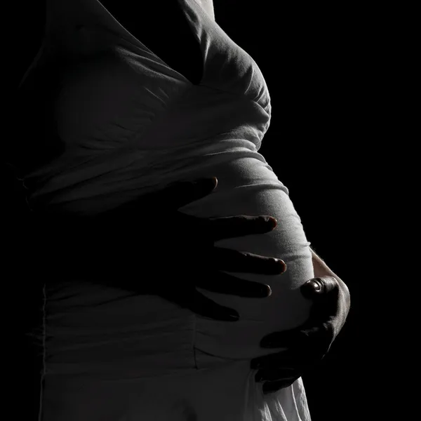 Zwangere vrouw silhouet — Stockfoto