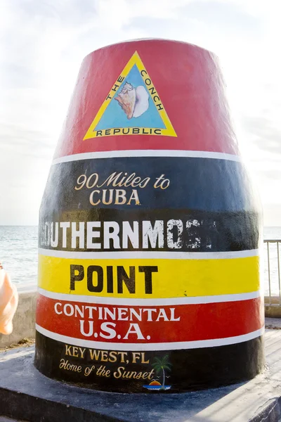 Marker am südlichsten Punkt, Key West, Florida, USA — Stockfoto