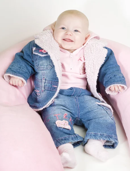 Sitting baby girl — Stock Photo, Image