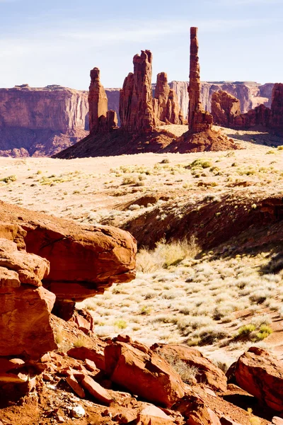 A totem-pole, a monument valley nemzeti park, a utah-arizona, usa — Stock Fotó