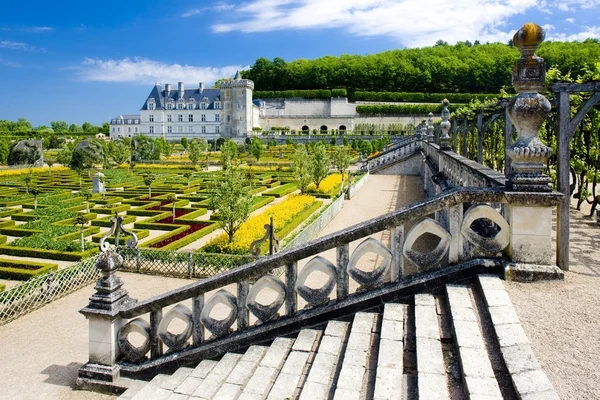 Zamek w Villandry z ogrodu, indre-et-loire, centrum, Francja — Zdjęcie stockowe