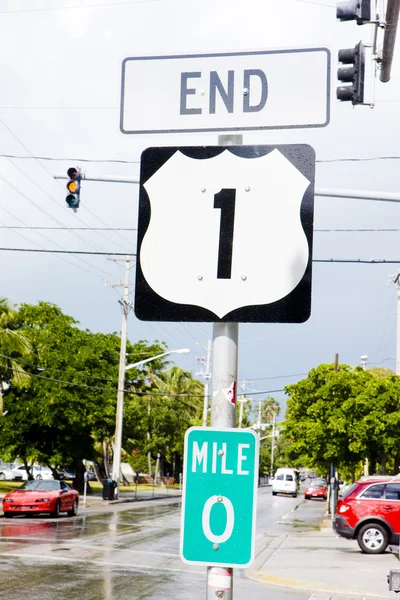 도 번호 1, 키 웨스트, 플로리다, 미국 끝 — 스톡 사진