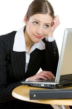 Businesswoman with a notebook clipart