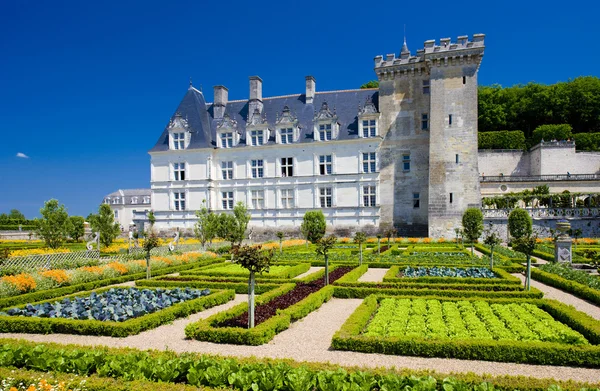 Zamek w Villandry z ogrodu, indre-et-loire, centrum, Francja — Zdjęcie stockowe