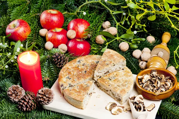 Pâtisserie spéciale aux champignons de Noël — Photo