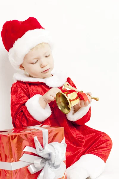 Маленькая девочка в роли Санта-Клауса — стоковое фото