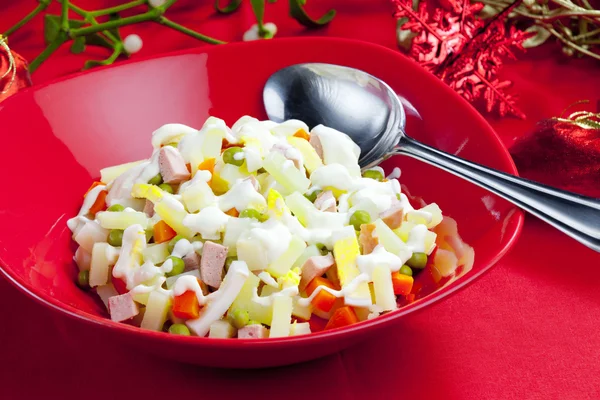 Traditional Czech Christmas potato salad — Stock Photo, Image