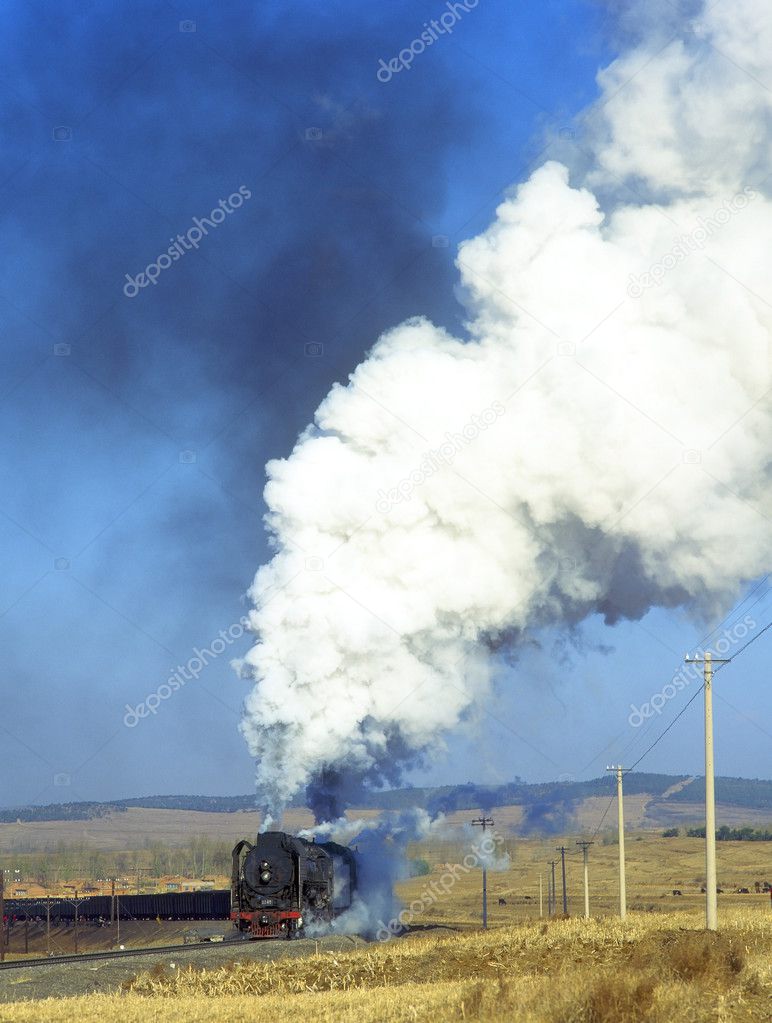 Steam train, China