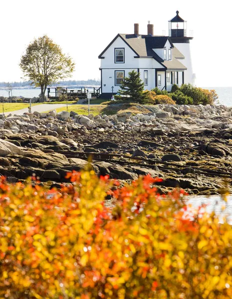 Lighthouse, Prospect Harbour Point Light, Maine, USA — Stock Photo, Image