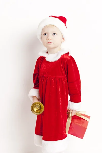 Menina como Papai Noel — Fotografia de Stock