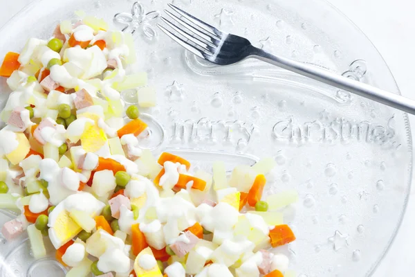 Hagyományos cseh karácsonyi burgonya saláta — Stock Fotó