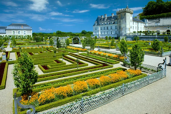 Villandry slott med trädgård — Stockfoto