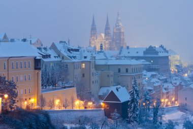 hradcany kış, prague, Çek Cumhuriyeti