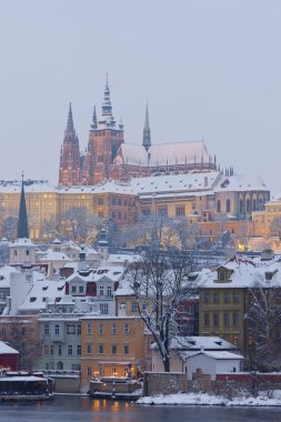 hradcany kış, prague, Çek Cumhuriyeti