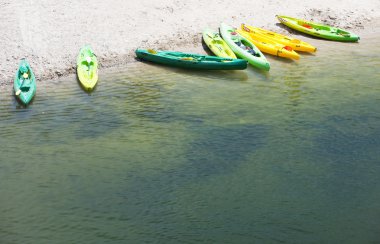 kayaks Ardèche gorge, Rhône-alpes, Fransa