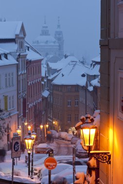 Prague in winter clipart