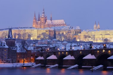 Prague in winter clipart