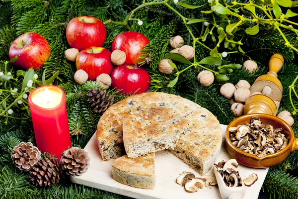 Özel Noel mantarlı böreği — Stok fotoğraf