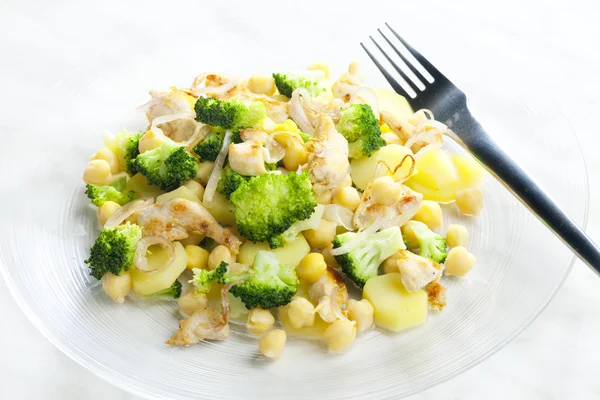 Chicken meat with broccoli — Stock Photo, Image