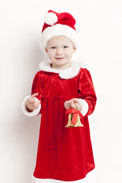Маленька дівчинка, як Санта-Клаус — стокове фото