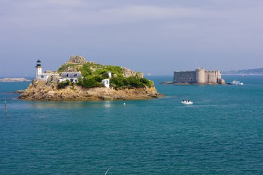 Lighthouse and Chateau du Taureau clipart