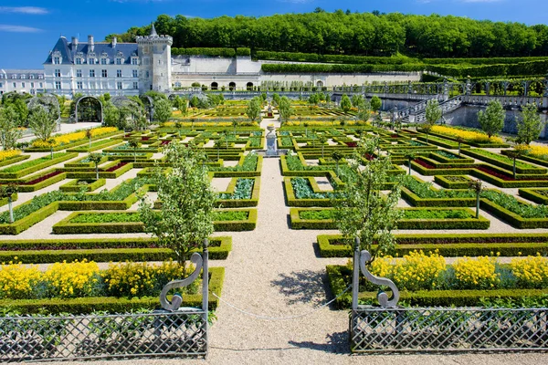Villandry slott med trädgård — Stockfoto
