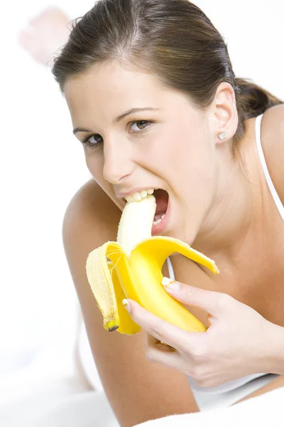 stock image Woman with a banana