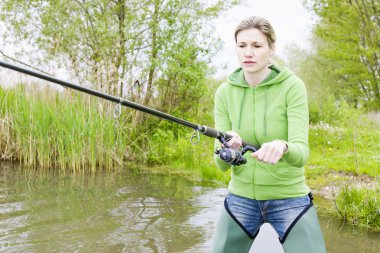 Fishing woman clipart