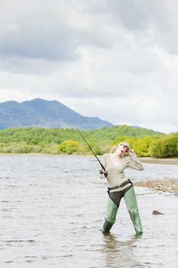 Fishing woman clipart