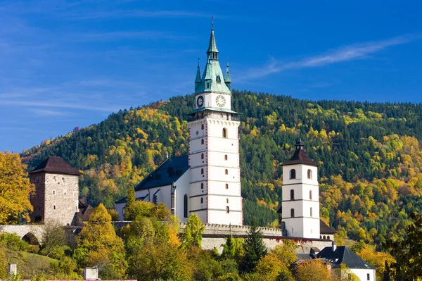 Slottet och kyrkan st. catherine, kremnice, Slovakien — Stockfoto