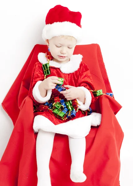 Niña como Santa Claus — Foto de Stock