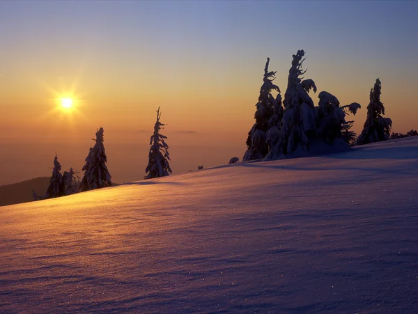Beskydy v zimě, Česká republika — Stock fotografie