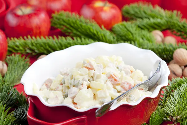 Christmas potato salad — Stock Photo, Image