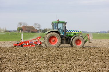 Tractor on field clipart