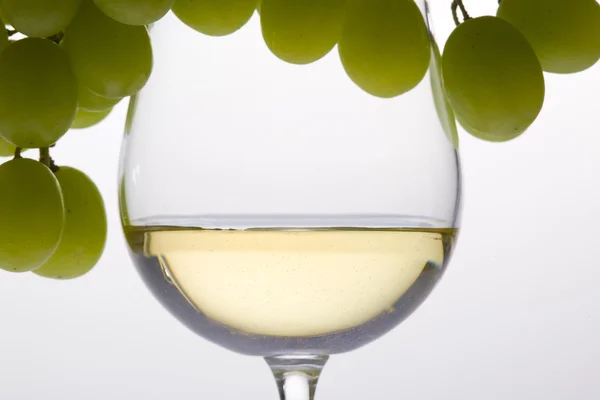 Vino blanco y uva — Foto de Stock