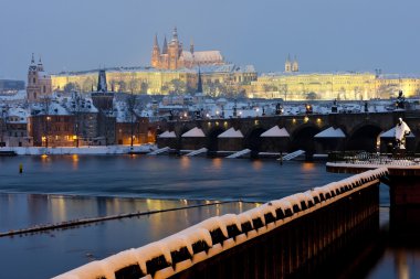 Prague in winter clipart