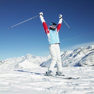 Woman skier clipart