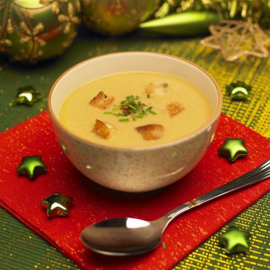 Christmas fish soup clipart