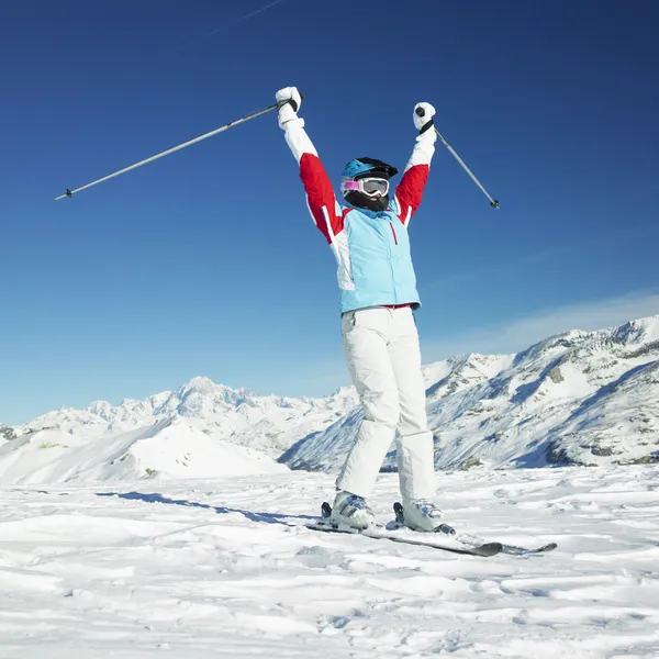 Woman skier — Stock Photo, Image