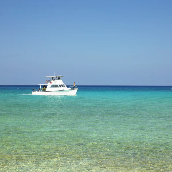 Boot, Caribische zee, mar — Stockfoto