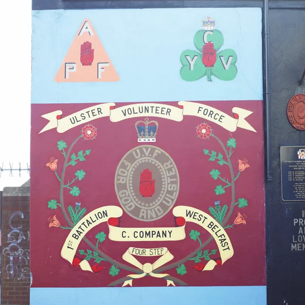 Pintura mural política, Belfast, Irlanda del Norte — Foto de Stock