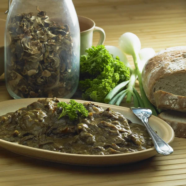 stock image Beef with mushrooms